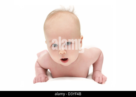 bright picture of crawling baby Stock Photo