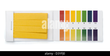 Pack of litmus test paper and color samples isolated on white Stock Photo