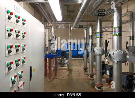 Oasis Academy, Coulsdon, United Kingdom. Architect: Sheppard Robson, 2011. Interior of power and energy plant. Stock Photo