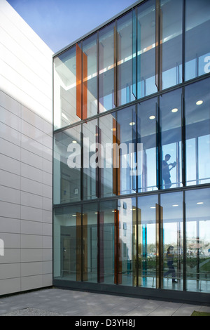 Chesterfield Royal Hospital, Chesterfield, United Kingdom. Architect: Manser Practice Architects, 2011. Glazed, three-storey cor Stock Photo