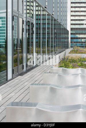 Gazprom Offices London headquarters, London, United Kingdom. Architect: IOR Group, 2012. Landscaped terrace and facade in perspe Stock Photo