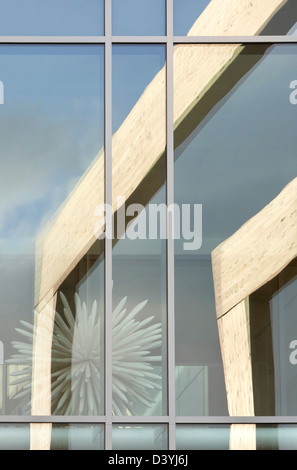 Bournville College, Birmingham, United Kingdom. Architect: Broadway Malyan Limited, 2011. Reflection in glazing. Stock Photo