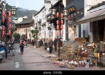 Antique stall in Tunxi old town, Anhui Province, China Stock Photo