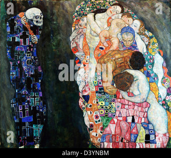 Life and death by Gustav Klimt on postage stamp Stock Photo - Alamy