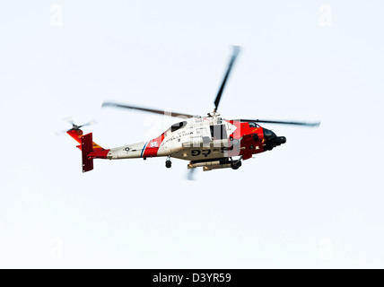 US Coastguard Sikorsky HH-60J Helicopter 6041 on Patrol Over San Diego California United States America USA Stock Photo