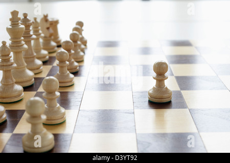 Chessboard and Chess Pieces Stock Photo