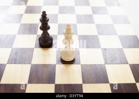 Chessboard and Chess Pieces Stock Photo