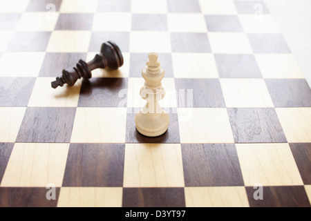 Chessboard and Chess Pieces Stock Photo