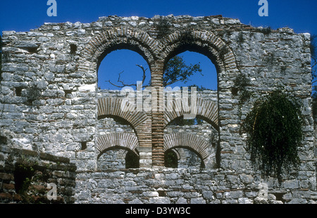 The Great Basilica at the historical site of Butrint in southern Albania. Stock Photo