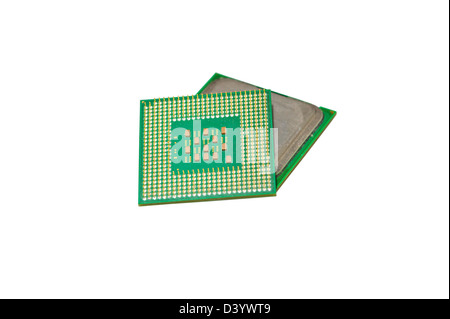 Head processor for the computer on a white background Stock Photo