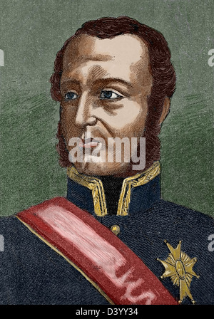 Joaquin Blake Joyes (1759-1827). Spanish military. Colored engraving. Stock Photo