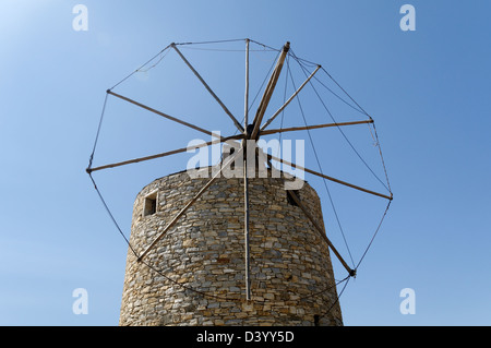 Naxos. Cyclades. Greece. An old traditional windmill found in the interior of the island of Naxos. Stock Photo