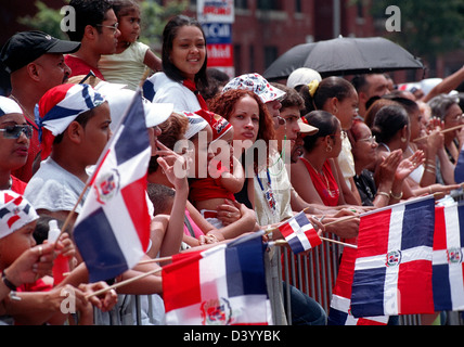 Spectators at the 17th Annual Bronx Dominican Independence Day Parade in New York Stock Photo