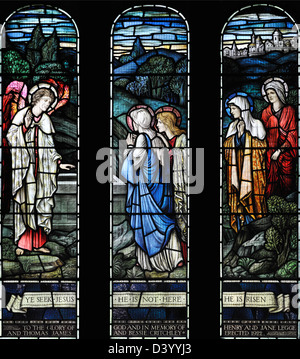 The dramatic Easter Window in All Saints' Parish Church, Ilkley, Yorkshire, England Stock Photo