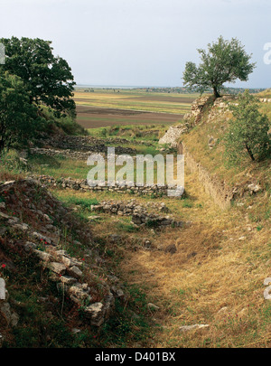 Turkey. Archaeological site of Troy. Stratum I. 3000-2600 B.C. Metal Age. Ruins. Stock Photo