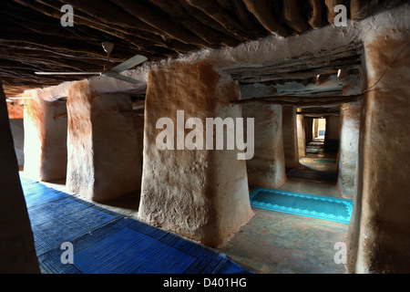 inside the Great Mosque in sahel style, mud architecture, Bobo Dioulasso, Burkina Faso Stock Photo