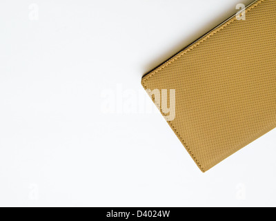 Light brown notebook cover isolated on white background Stock Photo