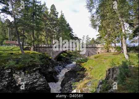 Linn of Dee Bridge. Mar Lodge Estate, Royal Deeside, Aberdeenshire, Scotland, United Kingdom, Europe. Stock Photo