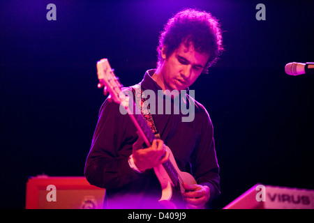 Omar Rodriguez Lopez performing with Bosnian Rainbows at Bottom Lounge in Chicago. Stock Photo