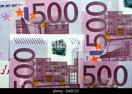 500 Euro banknotec, Modern architecture, 2002 Stock Photo