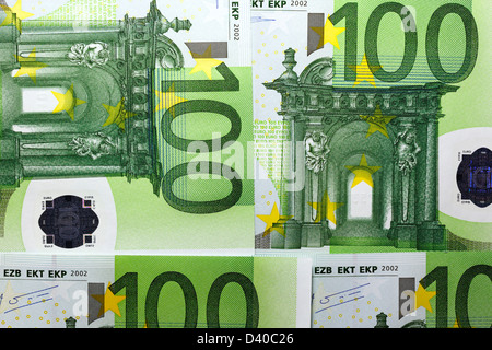 100 Euro banknote, Baroque and Rococo architecture, 2002 Stock Photo