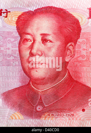 Portrait of Mao Zedong from 100 Yuan banknote, China, 2005 Stock Photo