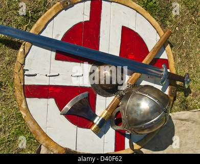 Armor and the old armor for combat Stock Photo