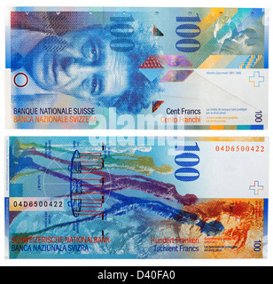 100 Franken banknote, Alberto Giacometti, Switzerland, 2004 Stock Photo