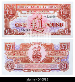 1 Pound banknote, UK, British Armed Forces, 1956 Stock Photo