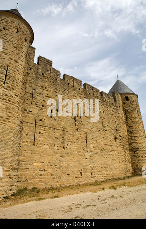 The ancient fortification of Carcassone in southern France Stock Photo