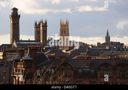 A view over the old rooftops in the city of Glasgow, Scotland, UK Stock Photo