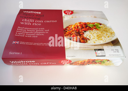 Waitrose chilli con carne with rice ready meal for one Stock Photo