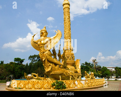 Golden wax sculpture at Tung Sri Muang park in Ubon Ratchathani province, Thailand Stock Photo