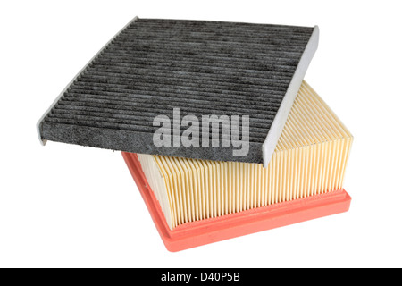 Pollen filter and air engine filter Stock Photo