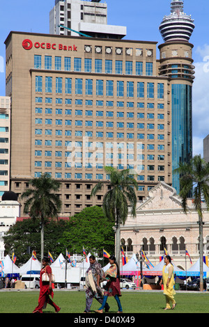 Malaysia, Kuala Lumpur, Merdeka Square, OCBC Bank, people, Stock Photo