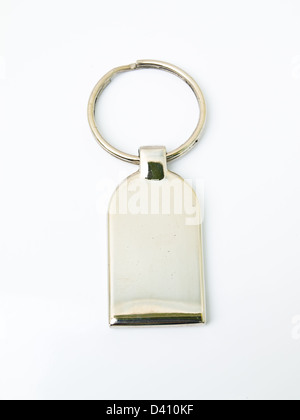 A metallic trinket key-chain isolated on white background Stock Photo