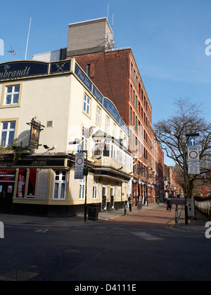 An empty Canal Street in spring, Manchester UK Stock Photo