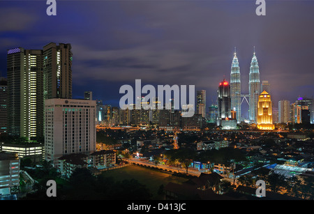 Kuala Lumpur skyline with Petronas Twin Towers, Malaysia Stock Photo