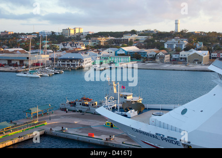 Nassau's Prince George wharf, a port of call in the Bahamas. Stock Photo