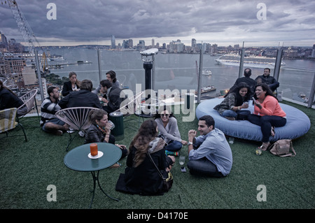 Standard Hotel Roof Top Bar Le Bain , Meatpacking district, New York City Stock Photo