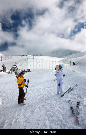 Kellaria ski center, Mt. Parnassos (close to Arachova and Delphi) , Viotia ('Boeotia'), Central Greece. Stock Photo