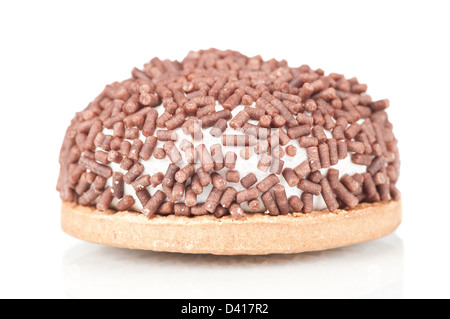 Marshmallow biscuit with crystallize chocolate  on a white background Stock Photo