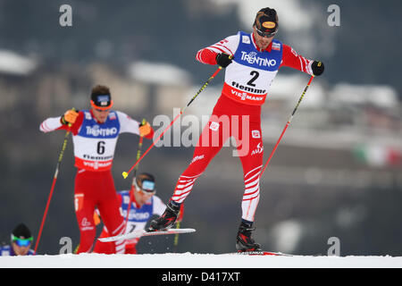 Val di Fiemme, Italy. 28th February 2013.  Christoph Bieler (AUT) in action during the world championships cross country skiing nordic combined. Credit:  Action Plus Sports Images / Alamy Live News