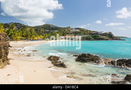Beach scene at Frenchman's Bay on island of St Thomas in US Virgin Islands USVI Stock Photo