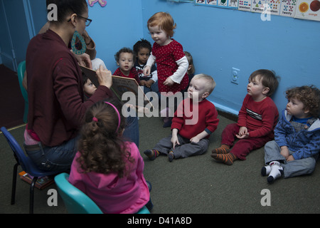 Smart Kids Are Us, a multicultural nursery school and early learning center in Brooklyn, NY. Stock Photo