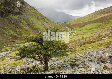 View down Honister Pass, the Lake District, Cumbria. Stock Photo