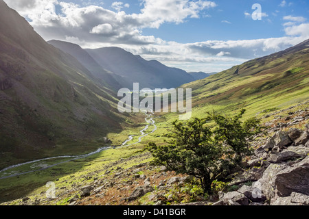 View down Honister Pass, the Lake District, Cumbria. Stock Photo