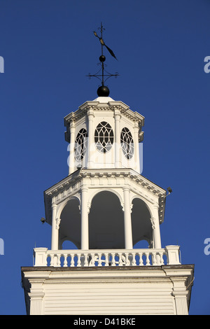 Steeple of the First Congregational Church, Old Bennington, Vermont Stock Photo