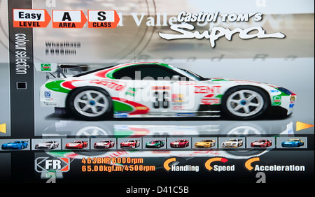 Gran Turismo, GT GT1 video computer game, choosing cars Stock Photo