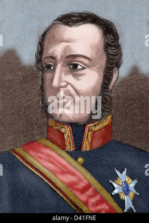 Joaquin Blake Joyes (1759-1827). Spanish military. Colored engraving. Stock Photo